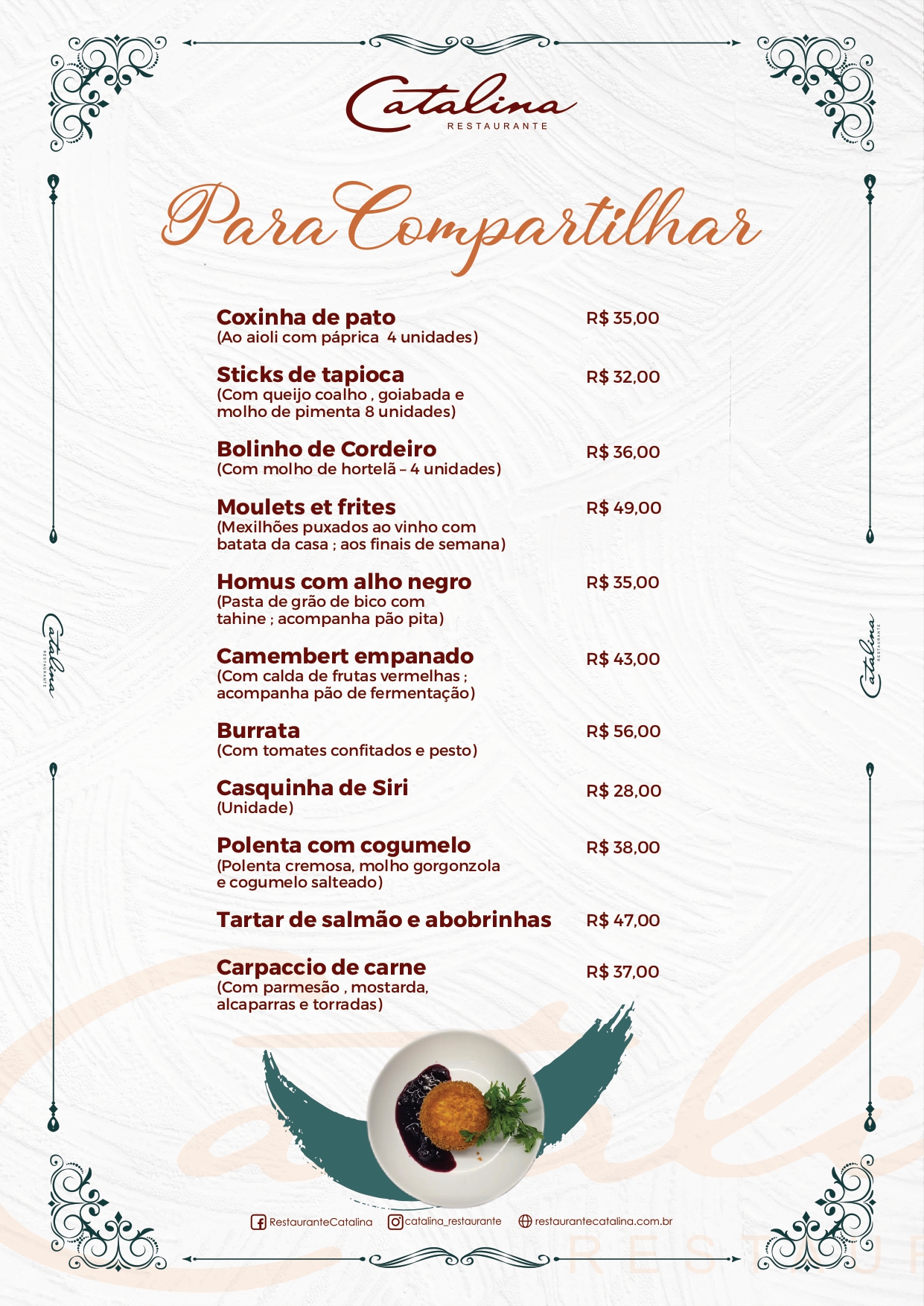 Restaurante Catalina Santos Cardápio